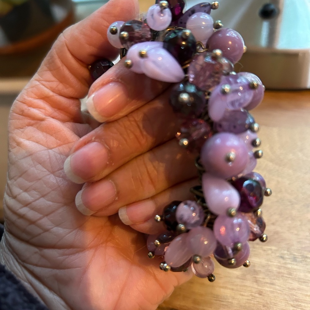 Glass beads violet bracelet - Picture 5 of 6